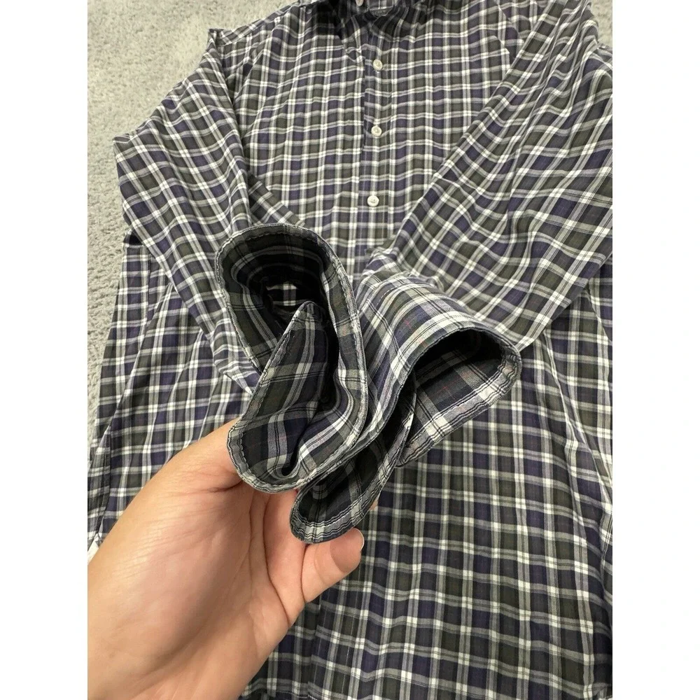 J. Crew Shirt Men's M Plaid Button‎ Down Long Sleeve Crosby 120's 2-ply Cotton